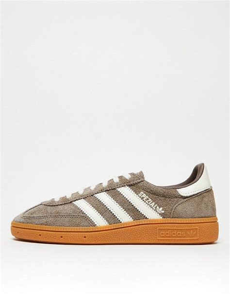 Adidas Originals Handball Spezial Gum Sole Trainers In Brown And White