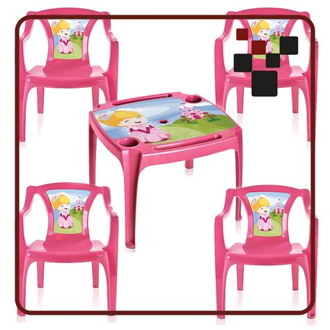 Mesa Mesinha Infantil 4 Cadeiras Princesas Menina Rosa R 1 000