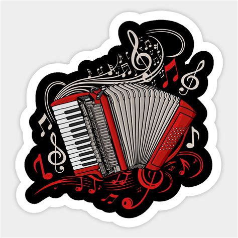 Accordion Player T Men Folk Music Accordion Sticker In 2024