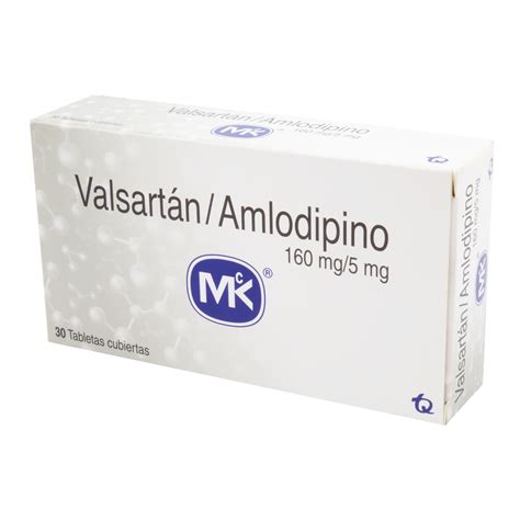 Valsartan Amlodipino 1605 Mg 30 Tabletas Mk Farmaprime