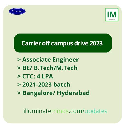 Carrier Off Campus Drive 2023 Associate Engineer BE B Tech M Tech