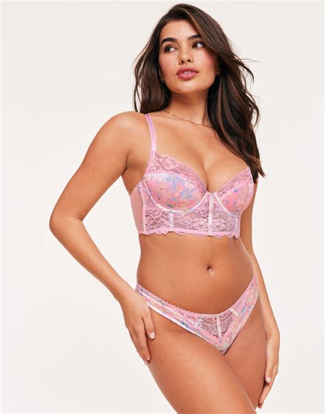 Lisette Floral Pink Longline Contour Demi 32A 38D Adore Me