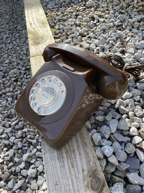 Vintage Phone Gpo Rotary Dial Telephone Gloss Brown February