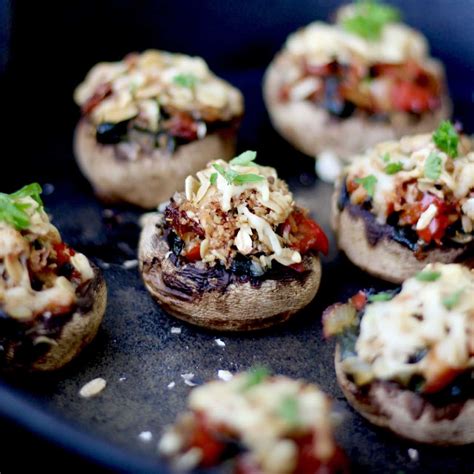 Mediterranean Stuffed Mushrooms With Healthy Grains Rogers Foods