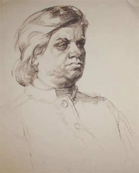 Vintage Portrait Old Woman Pencil Drawing £76 65 Picclick Uk