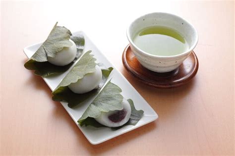 Kashiwa Mochi Is Mochi Made Of Uruchi Rice Flour With Red Bean Paste