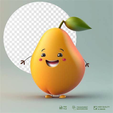 Frutas De Personajes De Dibujos Animados Con Fondo Transparente