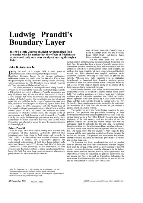 Ludwig Prandtl S Boundary Layer