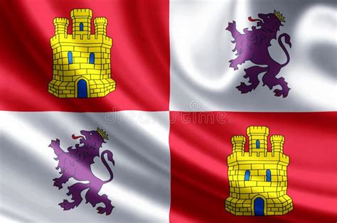 Ejemplo De La Bandera De Castilla Y León Stock de ilustración