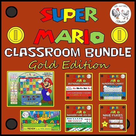 Super Mario Classroom Decor Theme Class Calendar Holidays Hundreds Chart