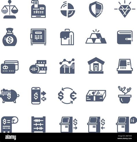 Banking Finance Money Cash Vector Icons Money And Exchange Currency