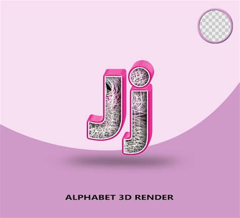 Premium Psd D Render Alphabet Line Pink Color With Wave Line Abstract