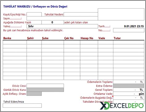 Haz R Tahsilat Tediye Makbuzu Kolay Excel