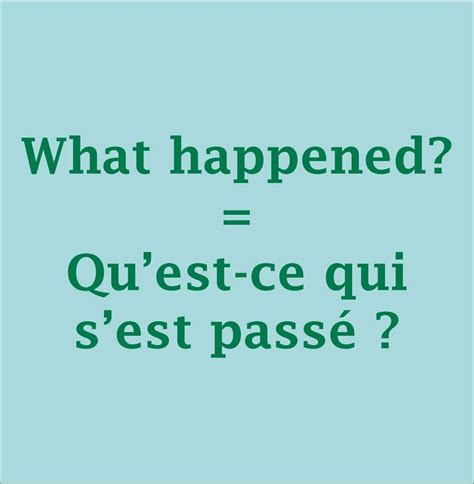 The Words What Happened Questece Quii S Est Passe