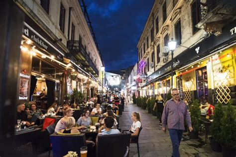 Bucharest Old City at Night , Romania Editorial Photography - Image of ...