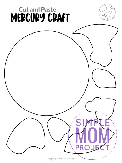 Planet Mercury Cut And Paste Craft Templates Simple Mom Project Store