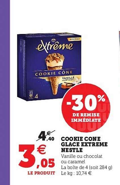 Promo Cookie Cone Glace Extrême Nestlé chez Hyper U iCatalogue fr