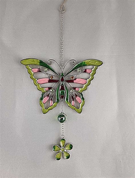 Fensterbild Schmetterling Grün Glasbläserei Andreas Voigt