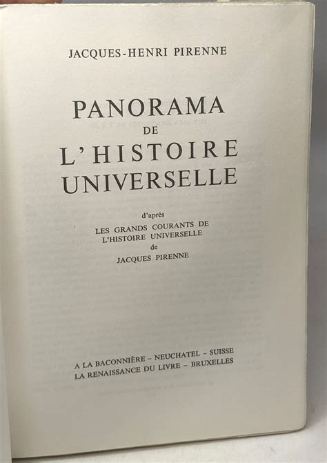 Panorama De L Histoire Universelle D Apr S Les Grands Courants De L