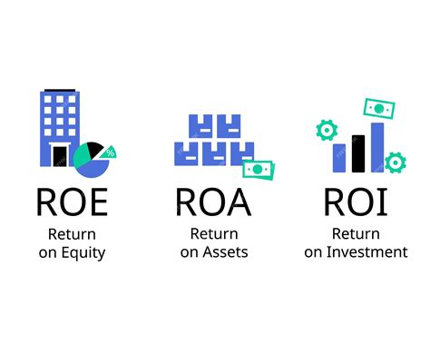 premium vector difference  roa roe roi  return  assets return