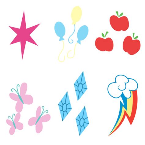 Mane 6 Cutie Marks by Yanoda My Little Pony Party, My Little Pony ...