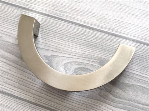 Half Circle Cabinet Pulls Brushed Nickel Etsy