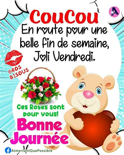 Pingl Par Marietou Traore Sur Bonjour Bon Vendredi Bisous Bonne