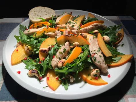 Salat Mit Hähnchen Kaki Und Cashewkernen Von Sessm Chefkoch De