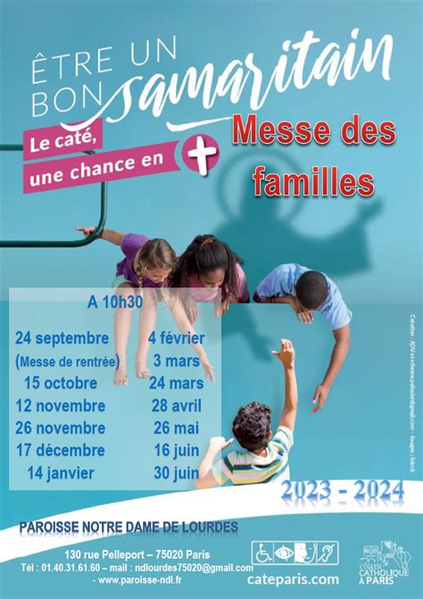 Messe Des Familles 2023 2024 Calendrier Affiche Paroisse Notre Dame