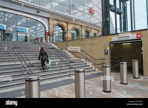 Entrance To Lime Street Network Rail Train Station Liverpool