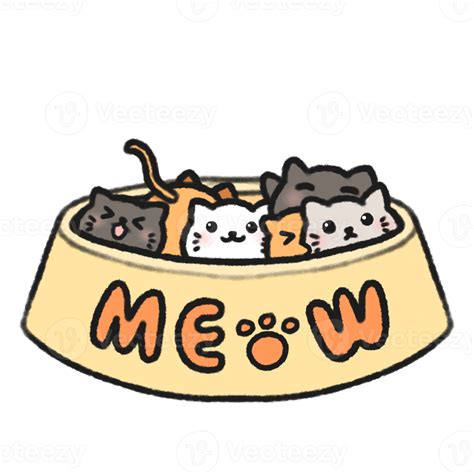 Hand Getekend Schattig Kat Katje In Geel Schaal Schattig Dier