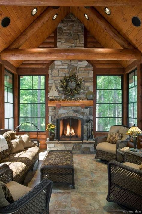 10 Extraordinary Ideas Of Living Room With Fireplace Log Home