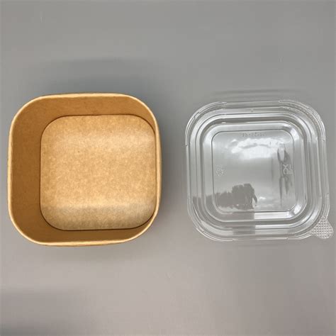 Factory Direct Ml Square Kraft Paper Bowl With Lid Food Container