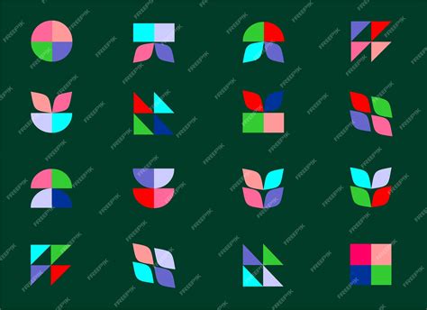 Premium Vector Colorful Geometric Shapes Variations