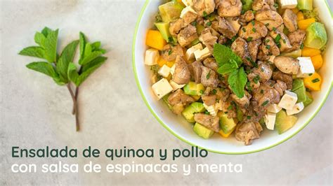 Receta Ensalada De Quinoa Y Pollo Con Aguacate Y Mango YouTube