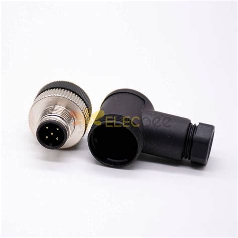 M12 Field Wireable Connector A Code Right Angle 5pin Male Non Shield