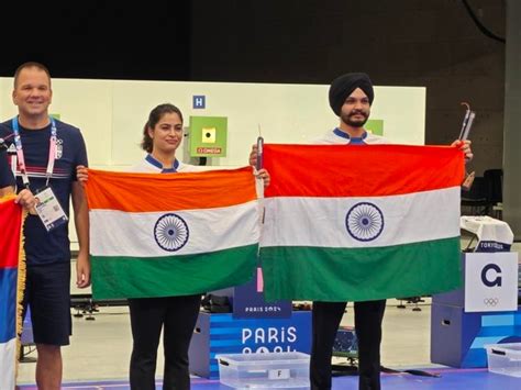 Manu Bhaker Sarabjot Singh Won Bronze Medal In Olympic Games 10m Air