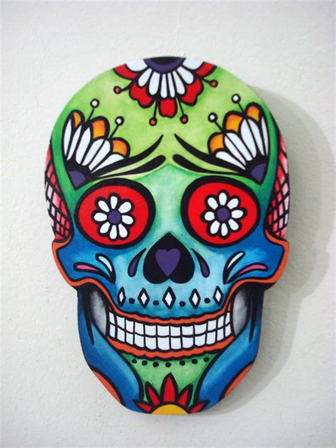 ARTECOLOR OBJETOS CALAVERAS MEXICANAS EN MADERA PINTADAS A MANO PARA