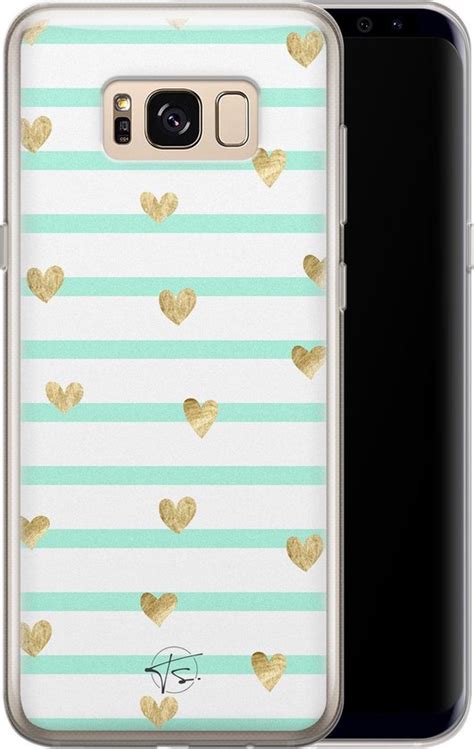 Hoesje Geschikt Voor Samsung Galaxy S Mint Hartjes Soft Case Tpu