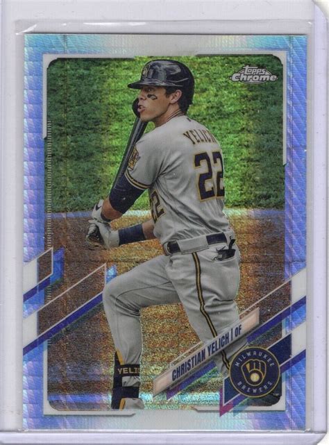 2021 Topps Chrome Prism Refractor 18 Christian Yelich Milwaukee