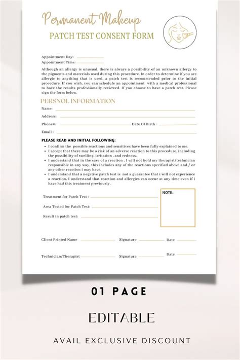 Editable Pmu Consent Form Esthetician Forms Microblading Etsy In