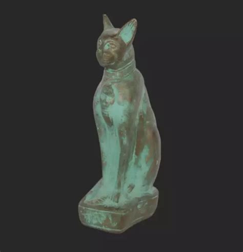 Rare Ancien B Ton De Bastet Gyptien Ancien Avec Statue De Cobra Pharoh