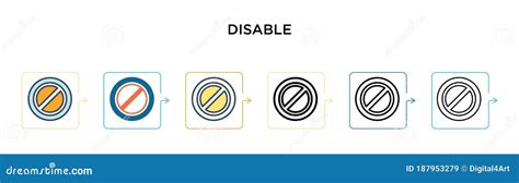 Disable Vector Icon In Different Modern Styles Black Two Colored