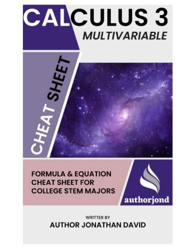 Multivariable Calculus Cheat Sheet By Author Jonathan David Goodreads