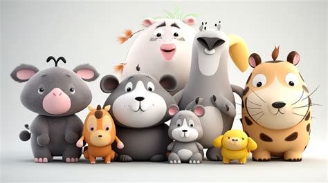 Cartoon Group Animals Of Standing Together Backgrounds | JPG Free ...