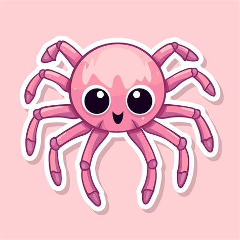 Premium Vector Vector Cute Pink Spider Isolated Halloween Element