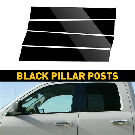 Glossy Black Pillar Posts For Dodge Ram Crew Quad Extended Ext