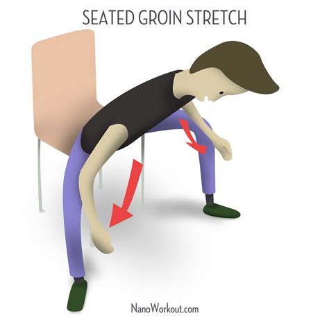 Seated Groin Stretch Inner Thigh Stretch On A Chair Inner Thigh