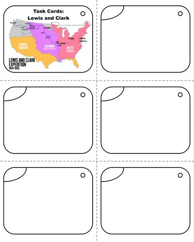 Lewis And Clark Task Cards Teaching Resources