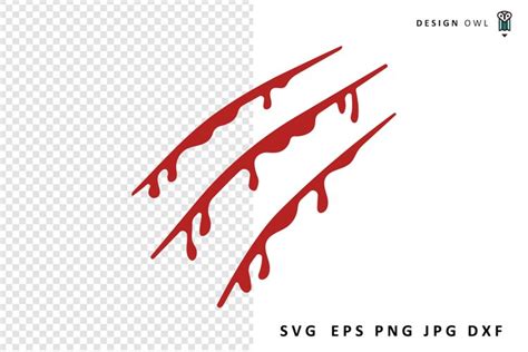 Dripping Blood Scratch Marks Horror Svg